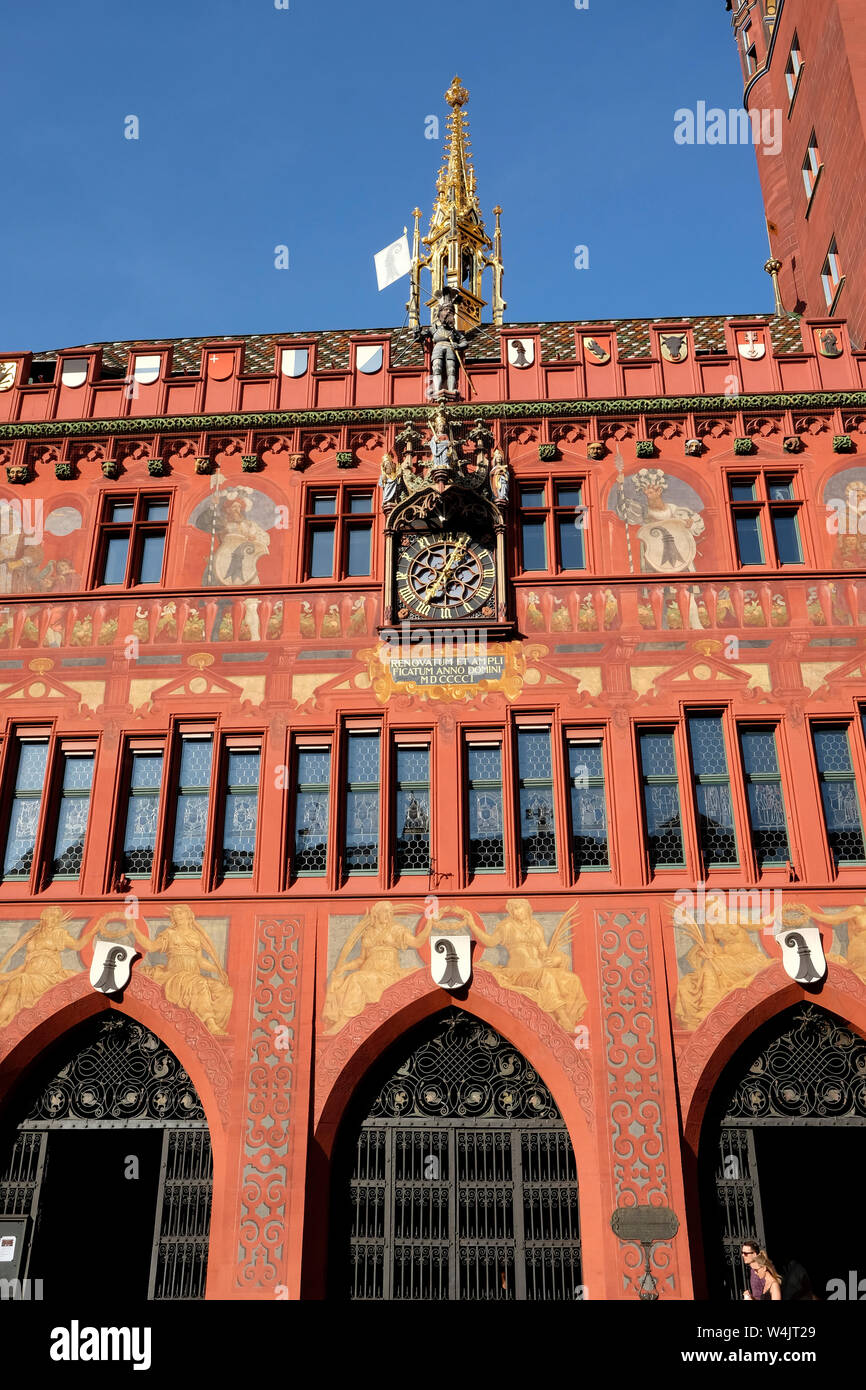 A close up view of Basel town hall, Switzerland Stock Photo