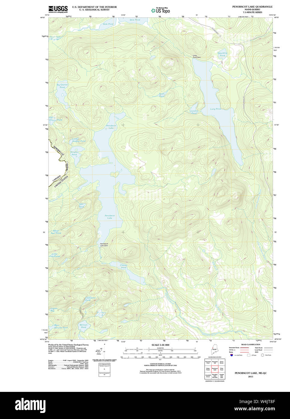 Maine USGS Historical Map Penobscot Lake 20110913 TM Restoration Stock
