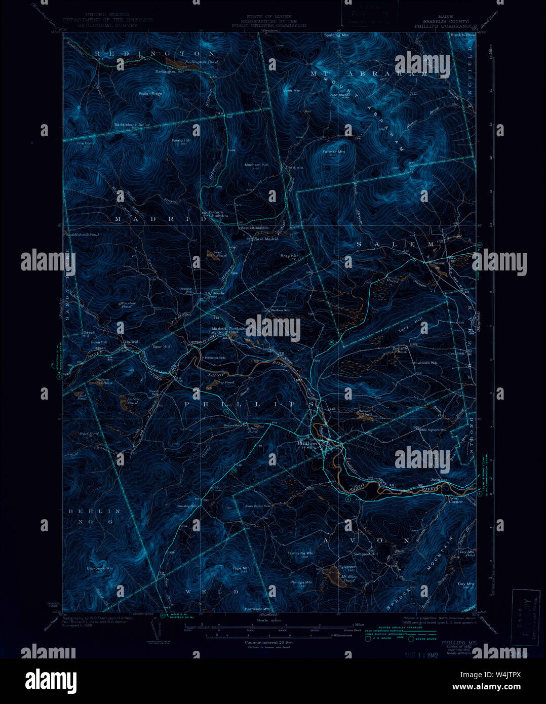 Maine USGS Historical Map Phillips 460740 1932 62500 Inversion