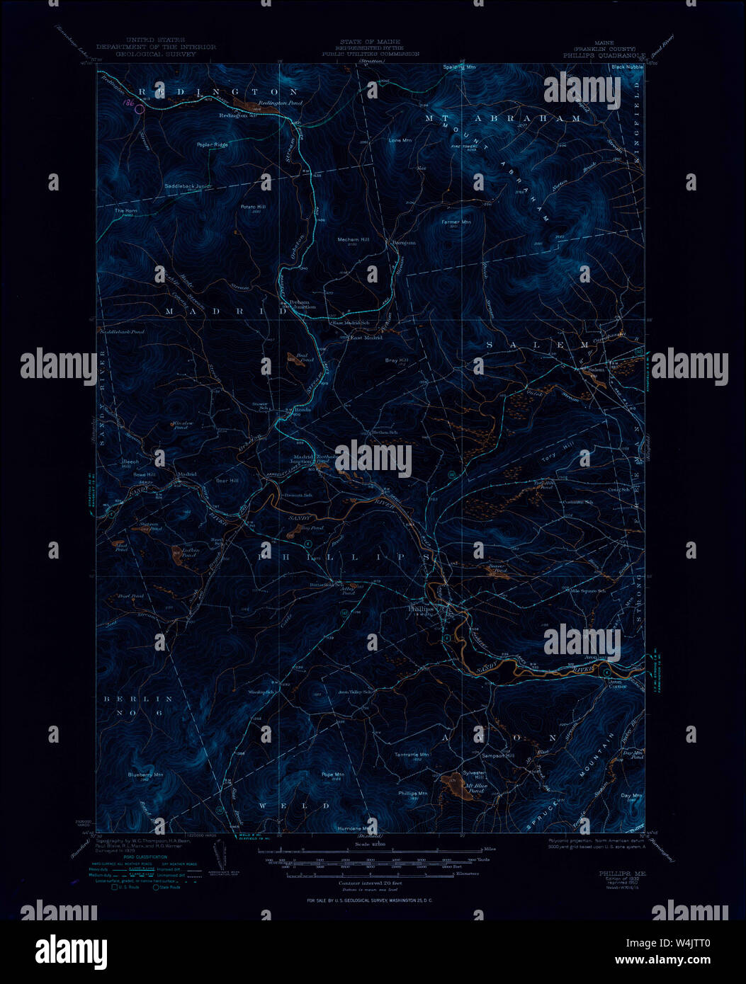 Maine USGS Historical Map Phillips 460741 1932 62500 Inversion