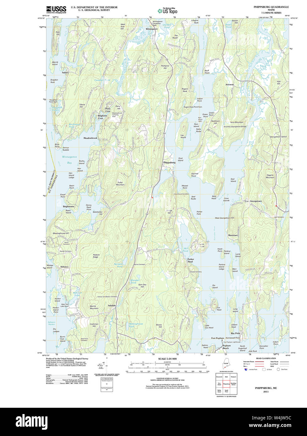 Maine USGS Historical Map Phippsburg 20110829 TM Restoration Stock