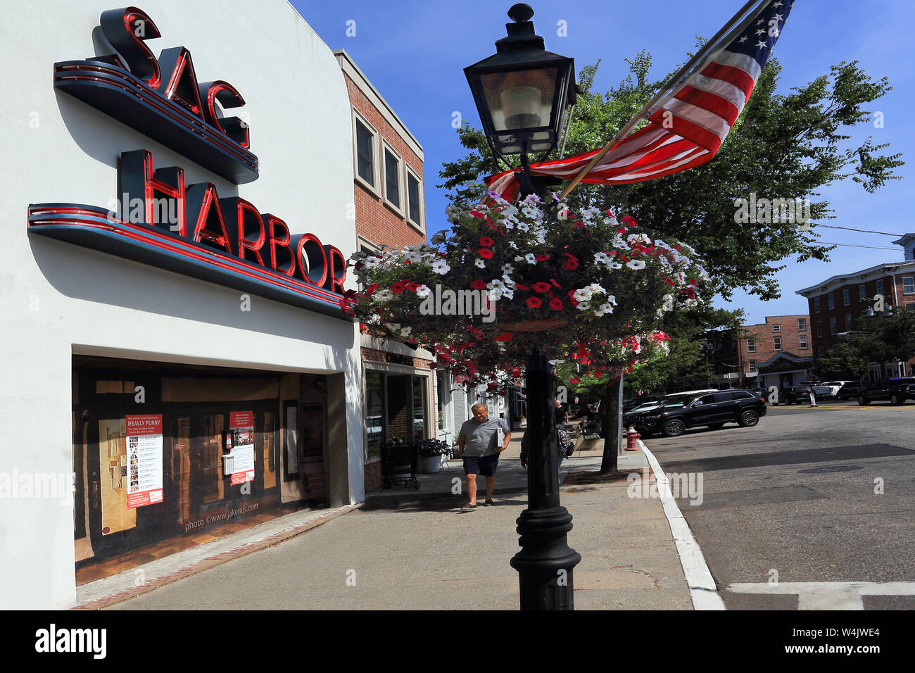 Main St. Village of Sag Harbor Long Island New York Stock Photo