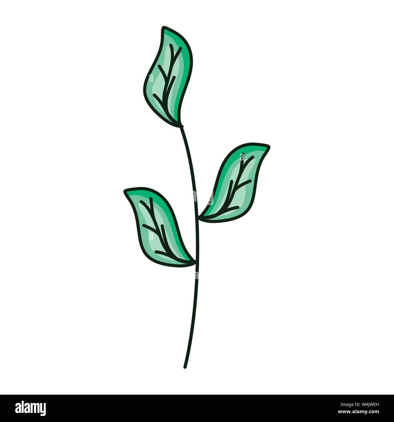 branch with leafs plant ecology icon vector illustration design Stock ...