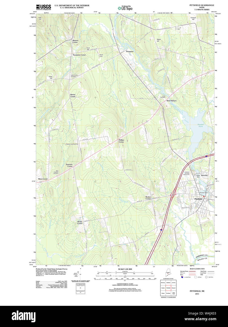 Maine USGS Historical Map Pittsfield 20110910 TM Restoration Stock