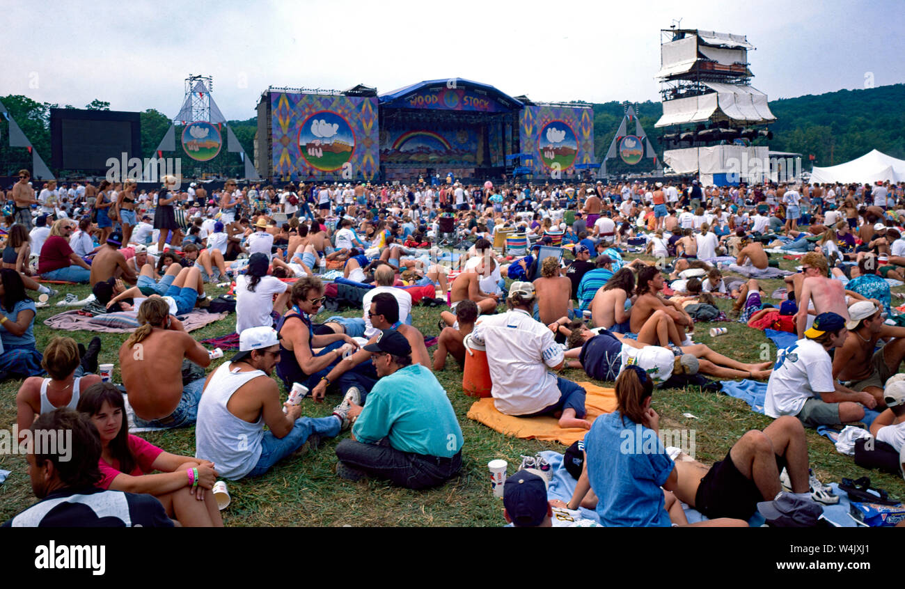Saugerties, New York, USA, August, 1994 Massive crowds fill the muddy