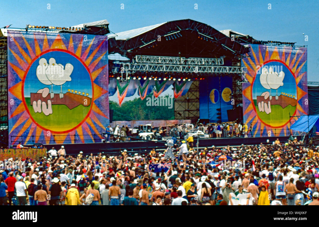 Saugerties, New York, USA, August, 1994 Massive crowds fill the muddy