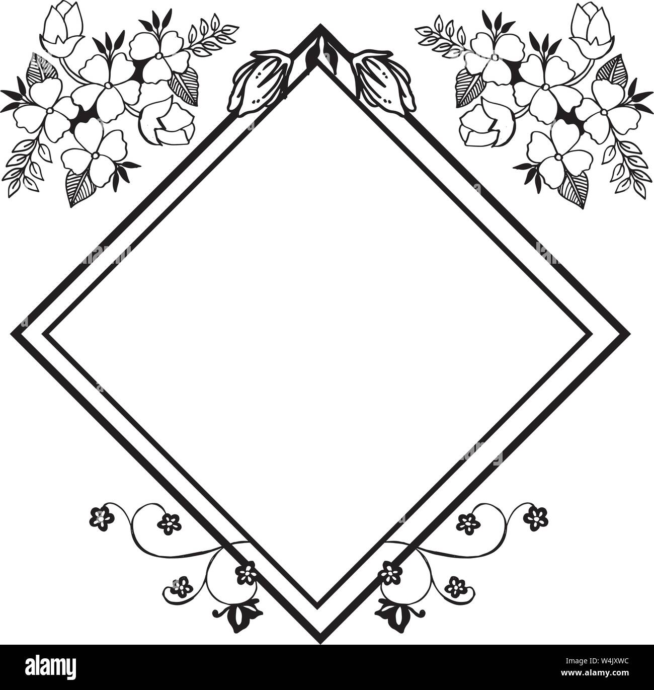Floral Border Black and White Stock Photos &amp; Images - Alamy