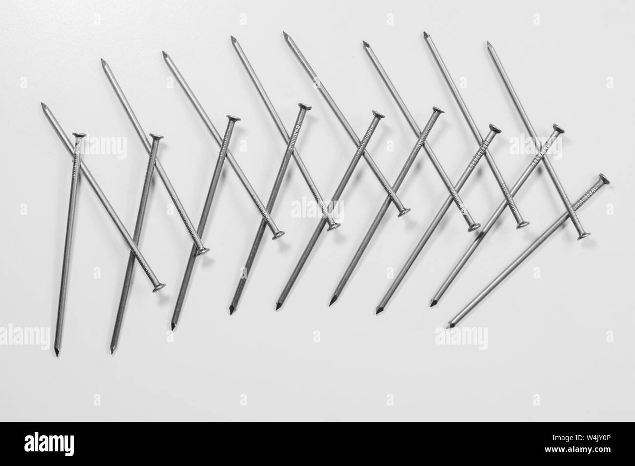 Metal nails isolated on white background Stock Photo Alamy