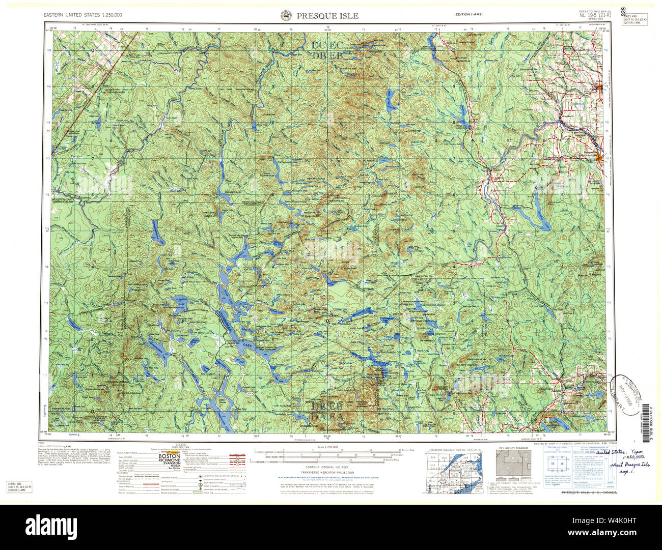 Maine USGS Historical Map Presque Isle 460779 1958 250000 Restoration