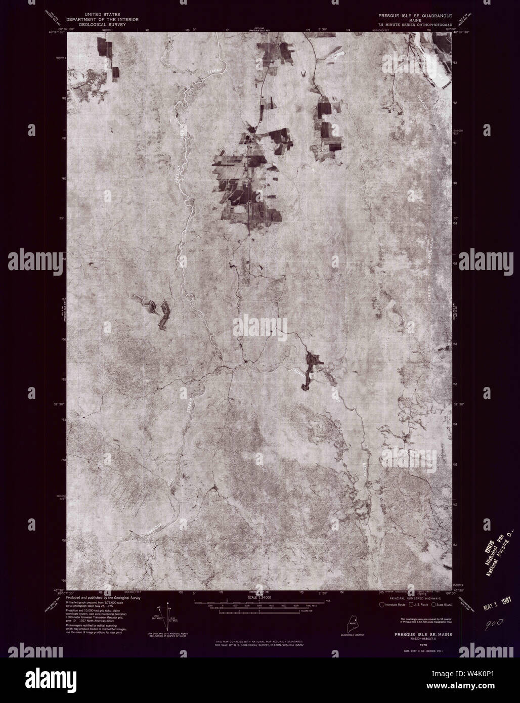 Maine USGS Historical Map Presque Isle SE 807068 1975 24000 Inversion