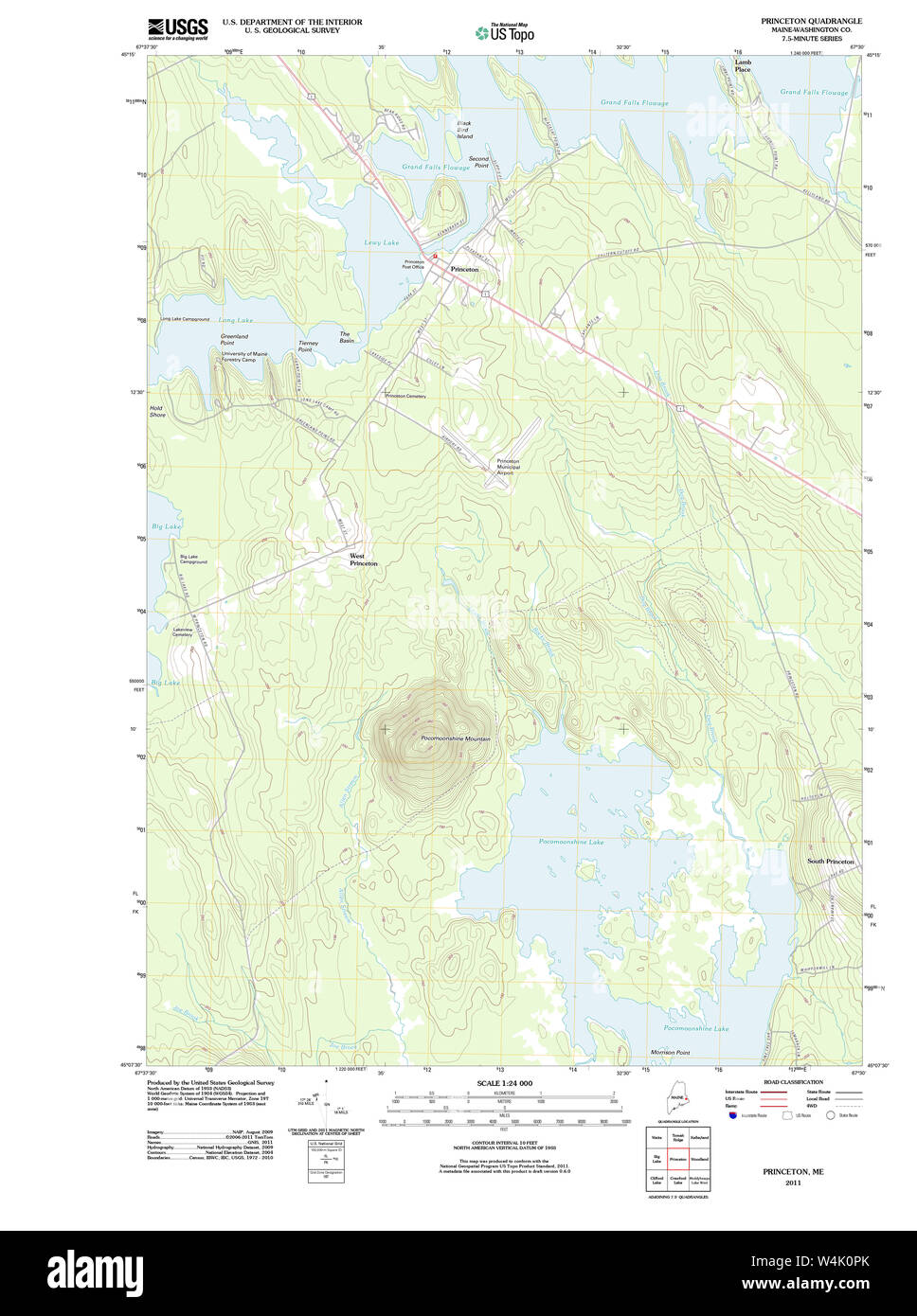Maine USGS Historical Map Princeton 20110829 TM Restoration Stock Photo