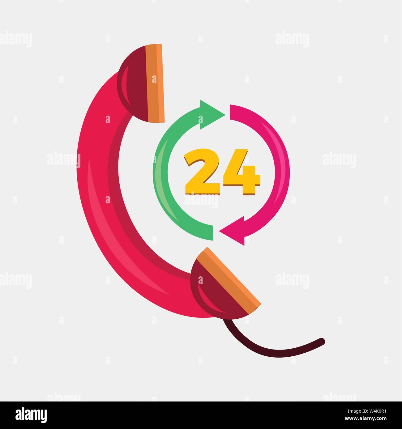 24 hour hotline concept vector illustration Stock Vector