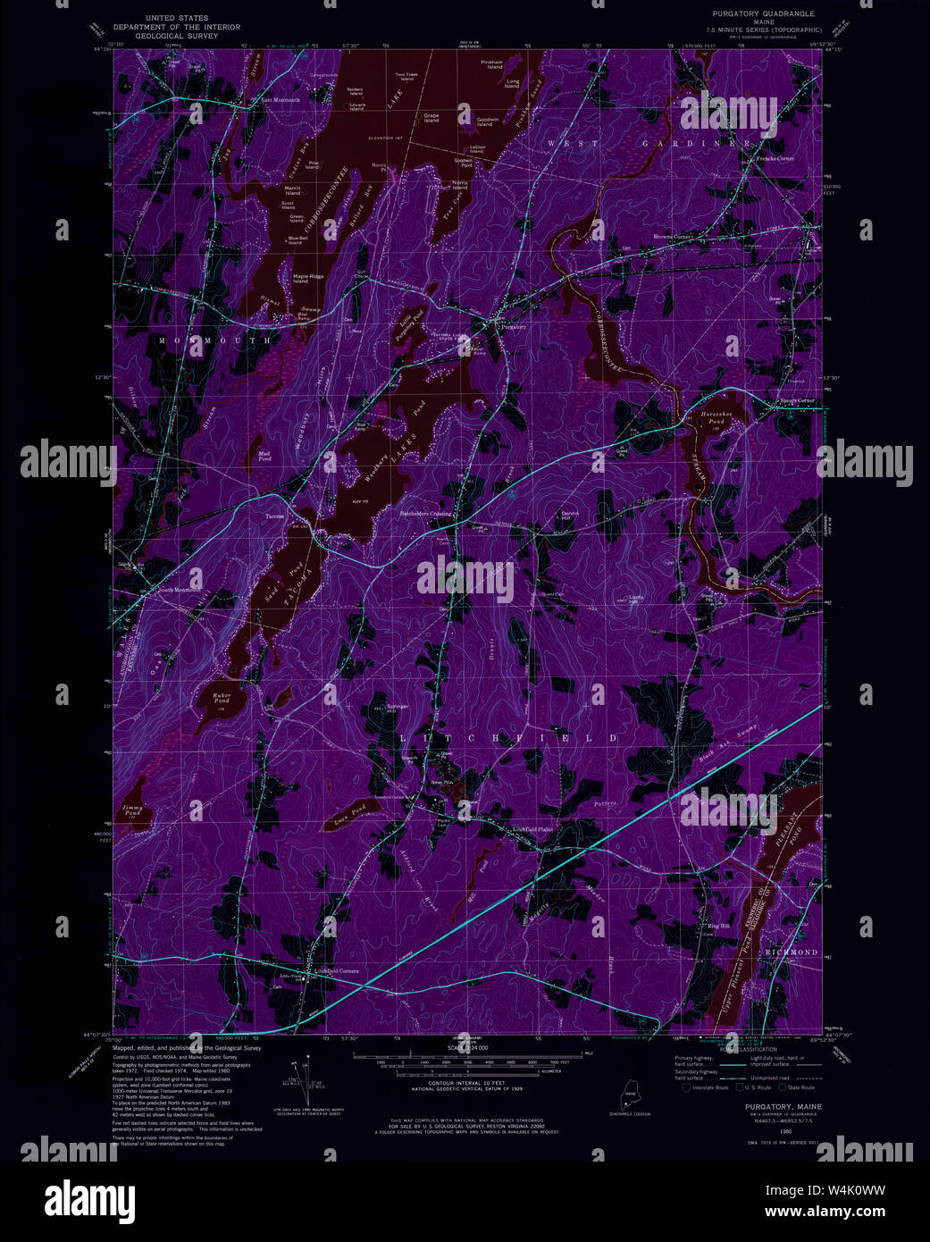 Maine USGS Historical Map Purgatory 102900 1980 24000 Inversion