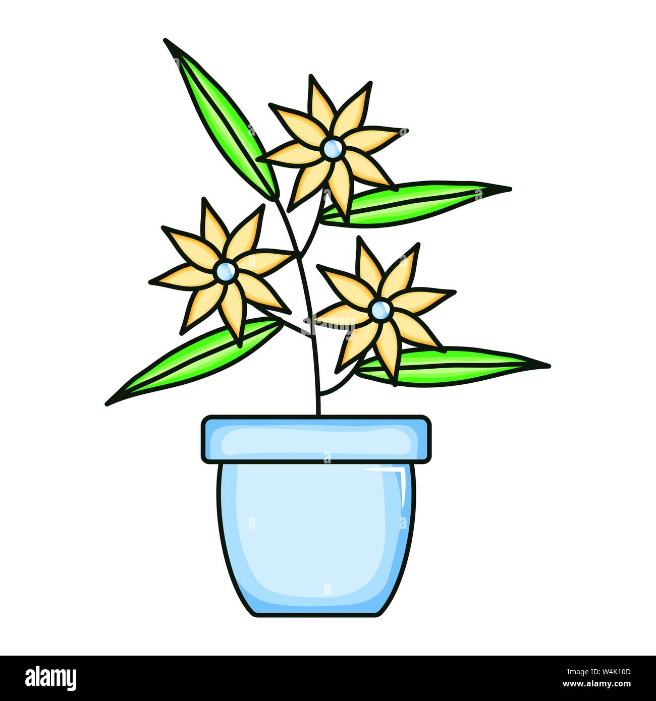 beautiful flowers garden in ceramic pot vector illustration design ...