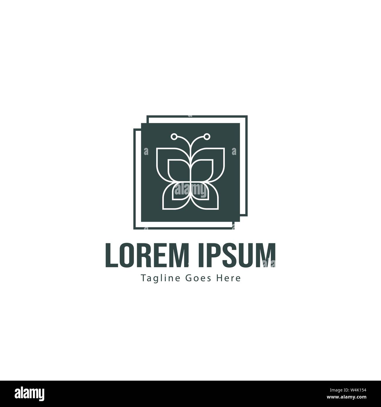 Butterfly logo template design. Minimalist Butterfly logo with modern ...