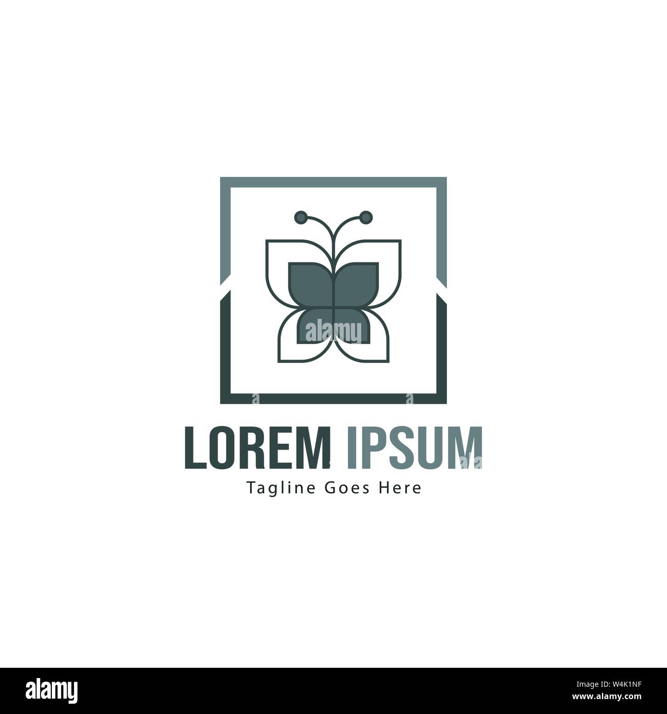 Butterfly logo template design. Minimalist Butterfly logo with modern ...