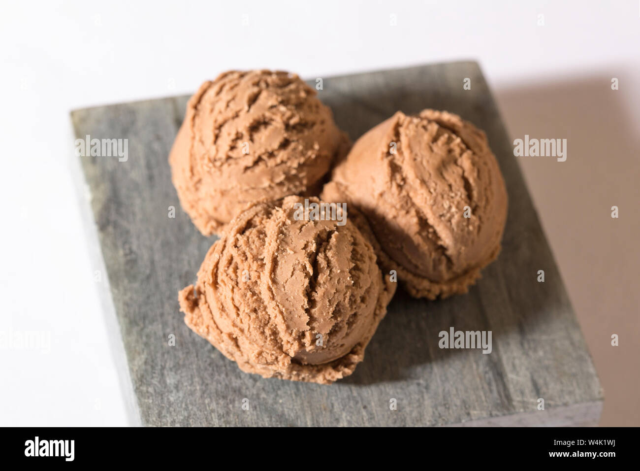 Chocolate Ice Cream on a Marble Slab Stock Photo Alamy