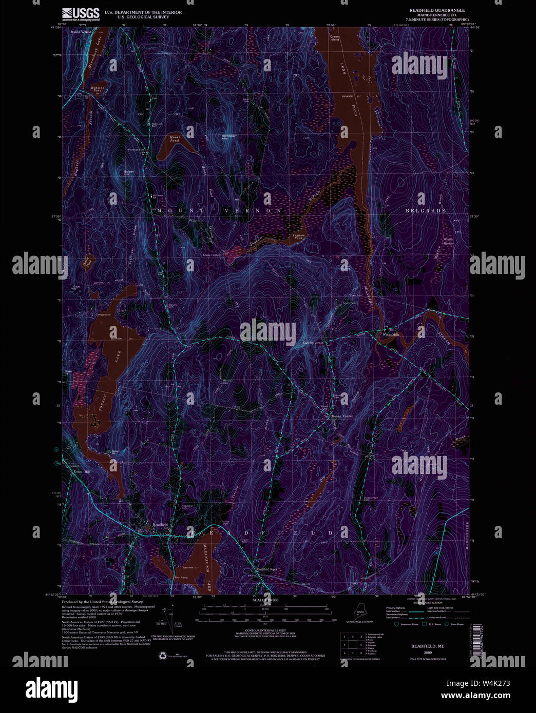 Maine USGS Historical Map Readfield 102912 2000 24000 Inversion