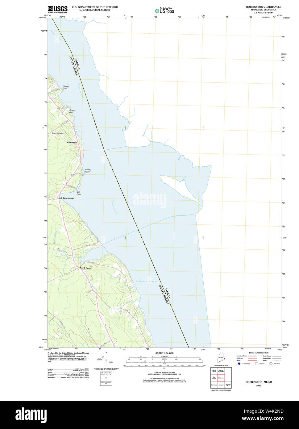 Maine USGS Historical Map Robbinston 20110829 TM Restoration Stock