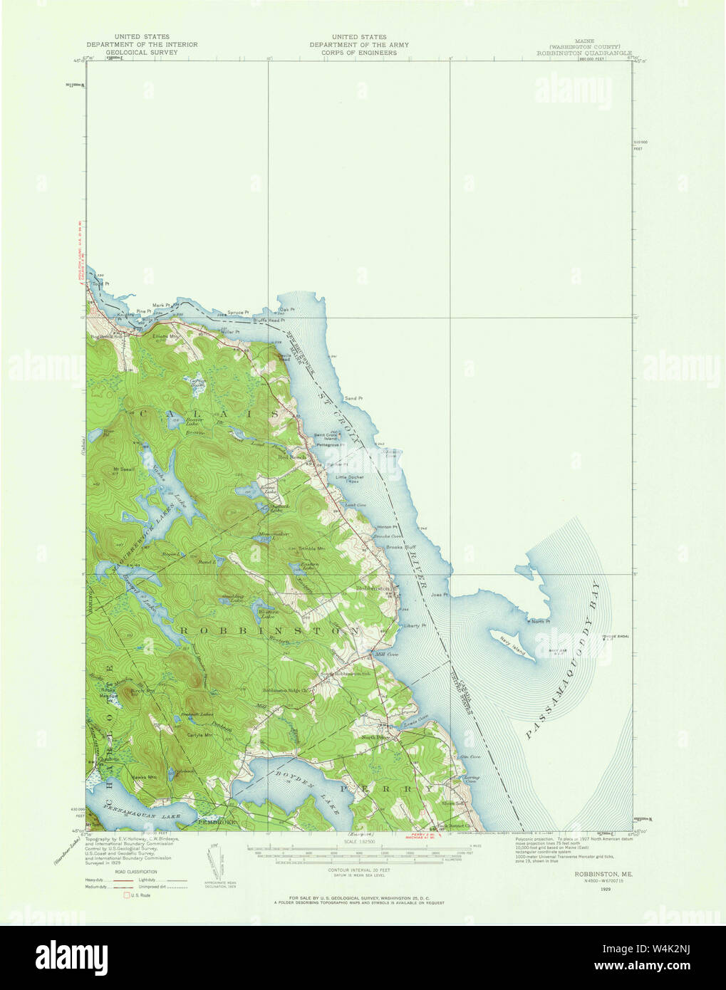 Maine USGS Historical Map Robbinston 306737 1929 62500 Restoration