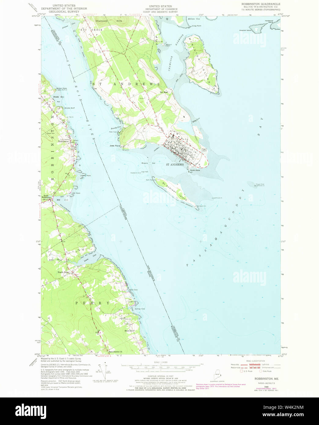 Maine USGS Historical Map Robbinston 102917 1949 24000 Restoration
