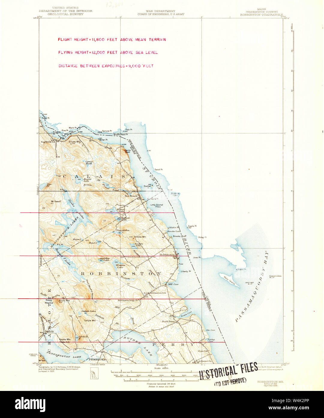 Maine USGS Historical Map Robbinston 460806 1931 62500 Restoration