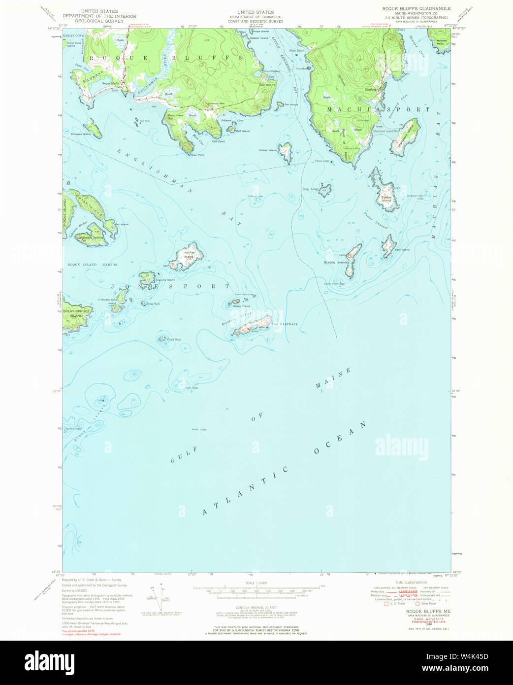 Maine USGS Historical Map Roque Bluffs 102926 1948 24000 Restoration