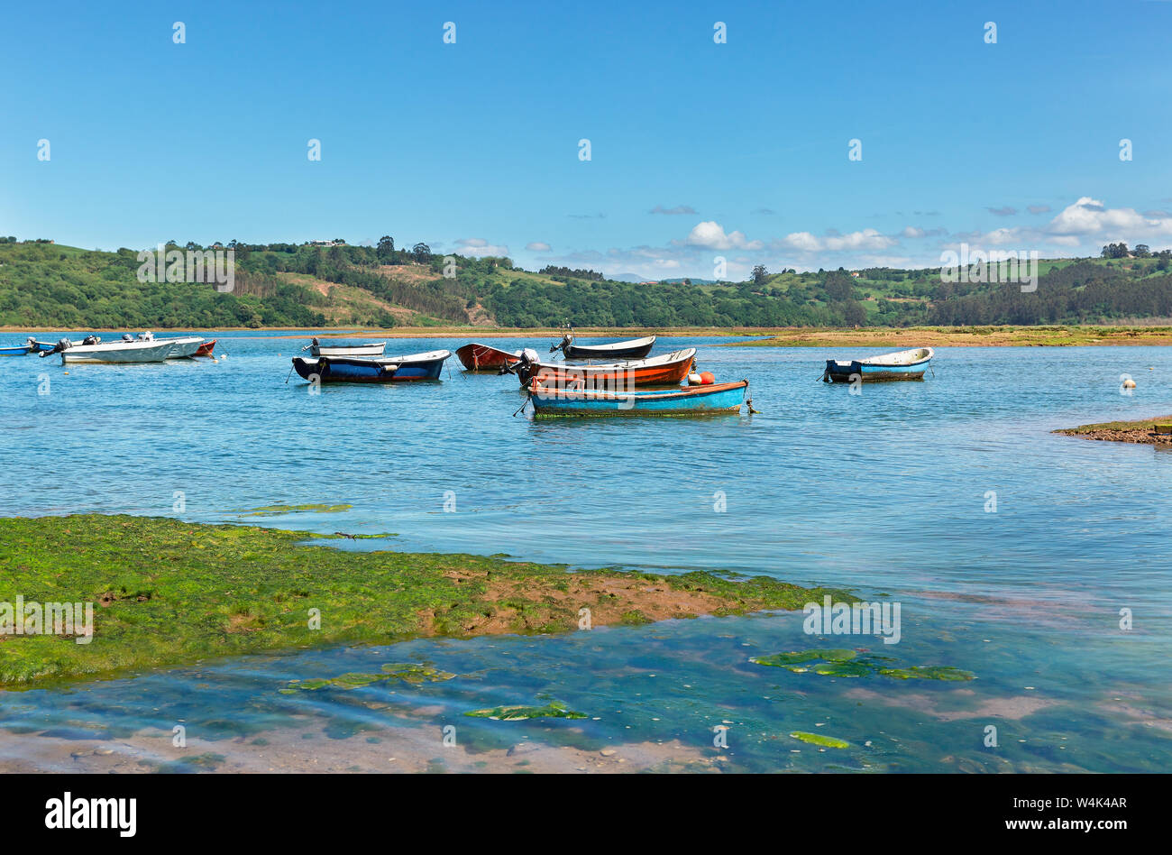 fishing boats in the Bay of Biscay Spain Stock Photo Alamy