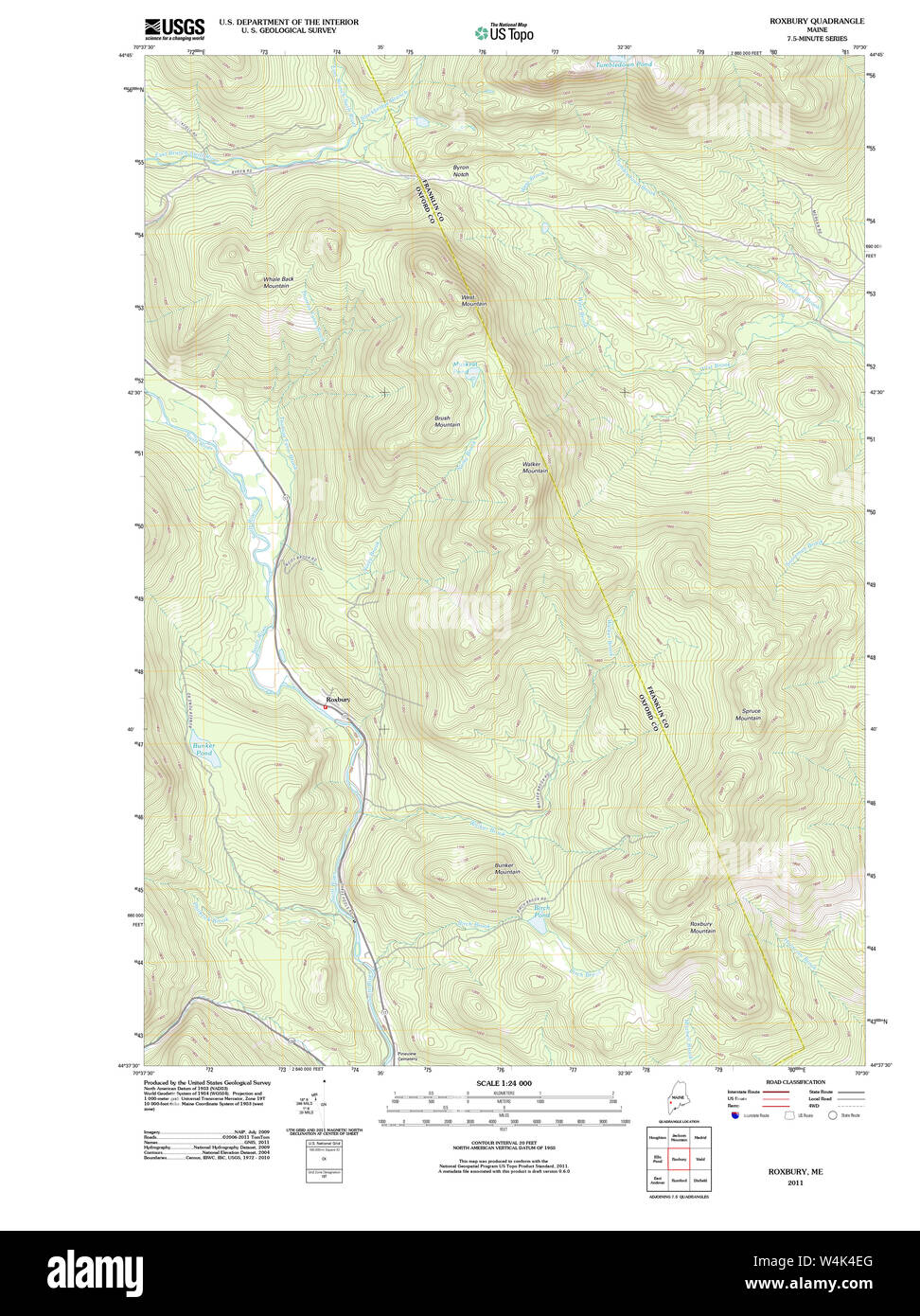Maine USGS Historical Map Roxbury 20110902 TM Restoration Stock Photo