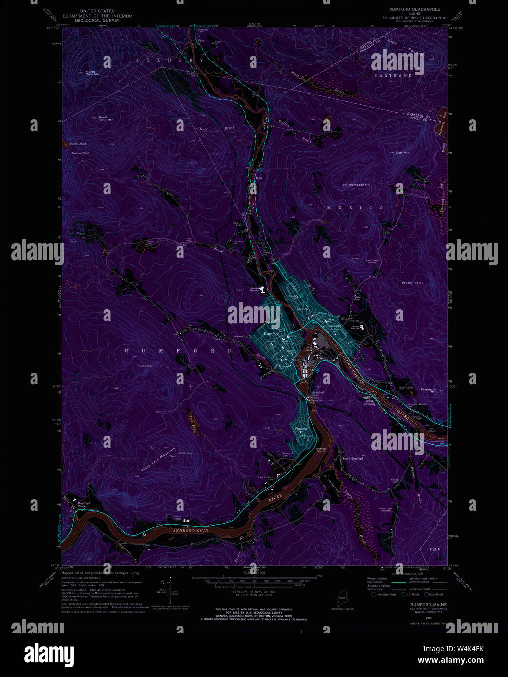 Rumford maine map hires stock photography and images Alamy
