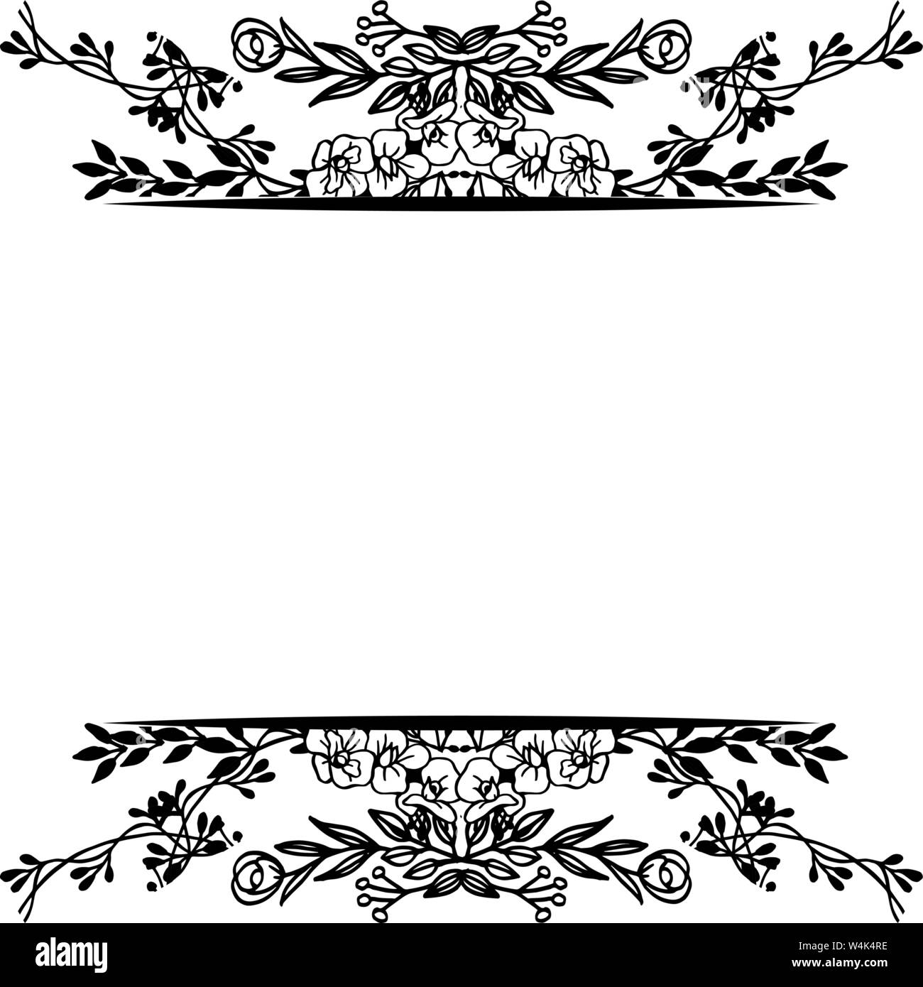 Beautiful floral border pattern frame, design various greeting