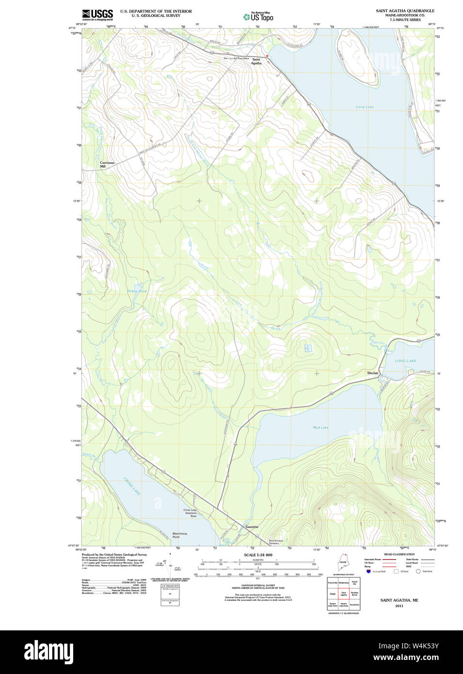 Maine USGS Historical Map Saint Agatha 20110831 TM Restoration Stock