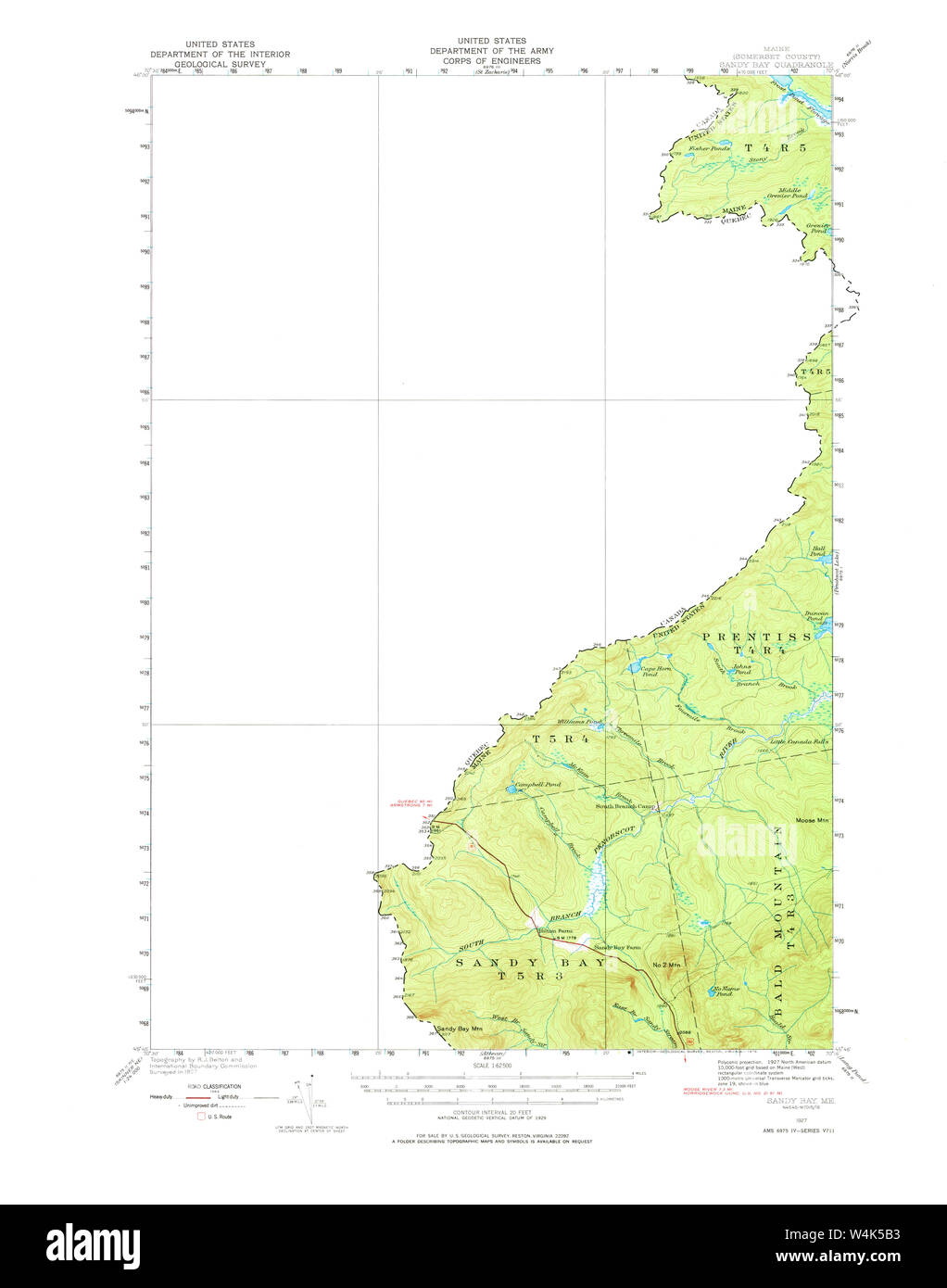 Maine USGS Historical Map Sandy Bay 460831 1927 62500 Restoration Stock