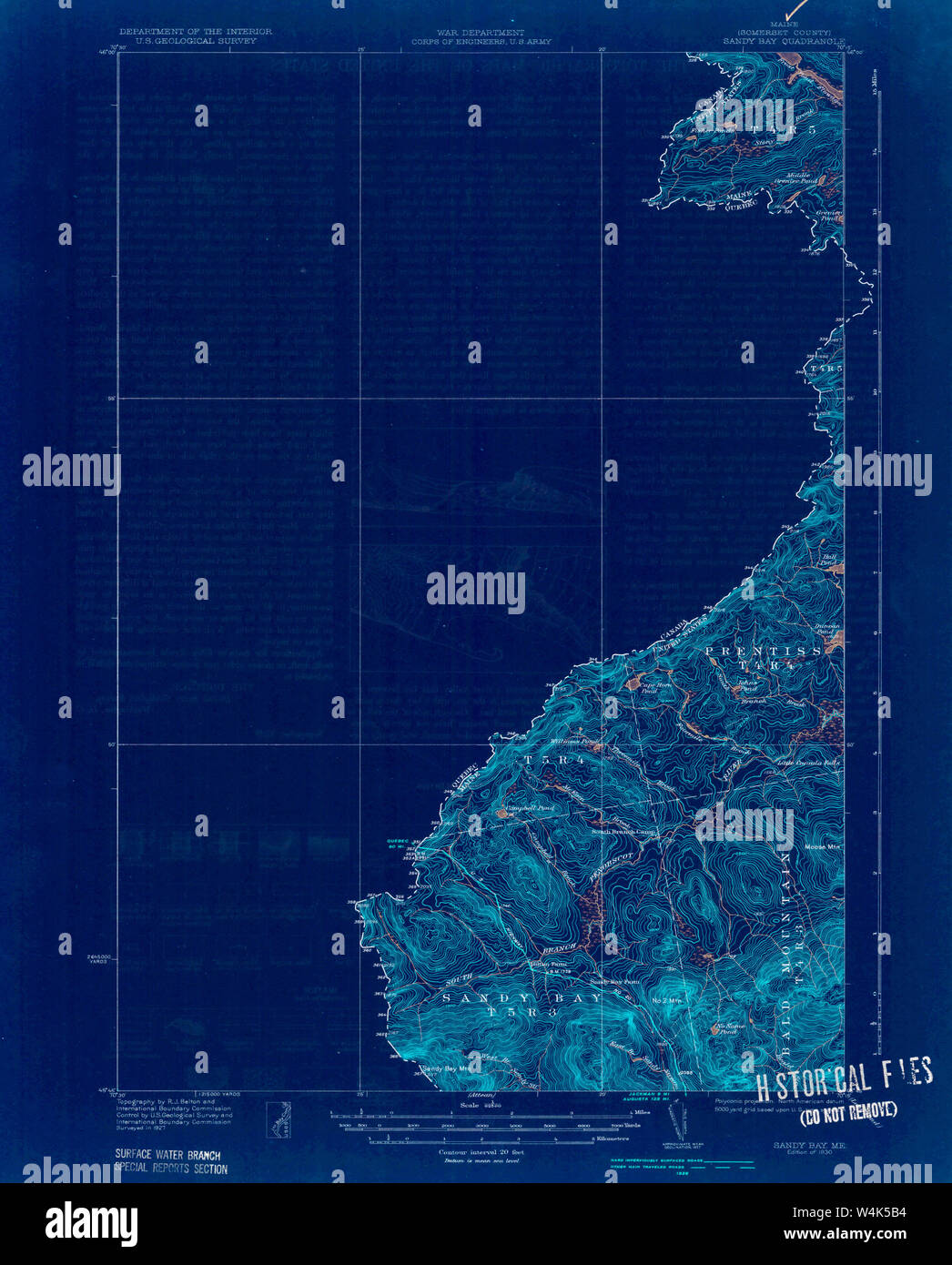 Maine USGS Historical Map Sandy Bay 807659 1930 62500 Inversion