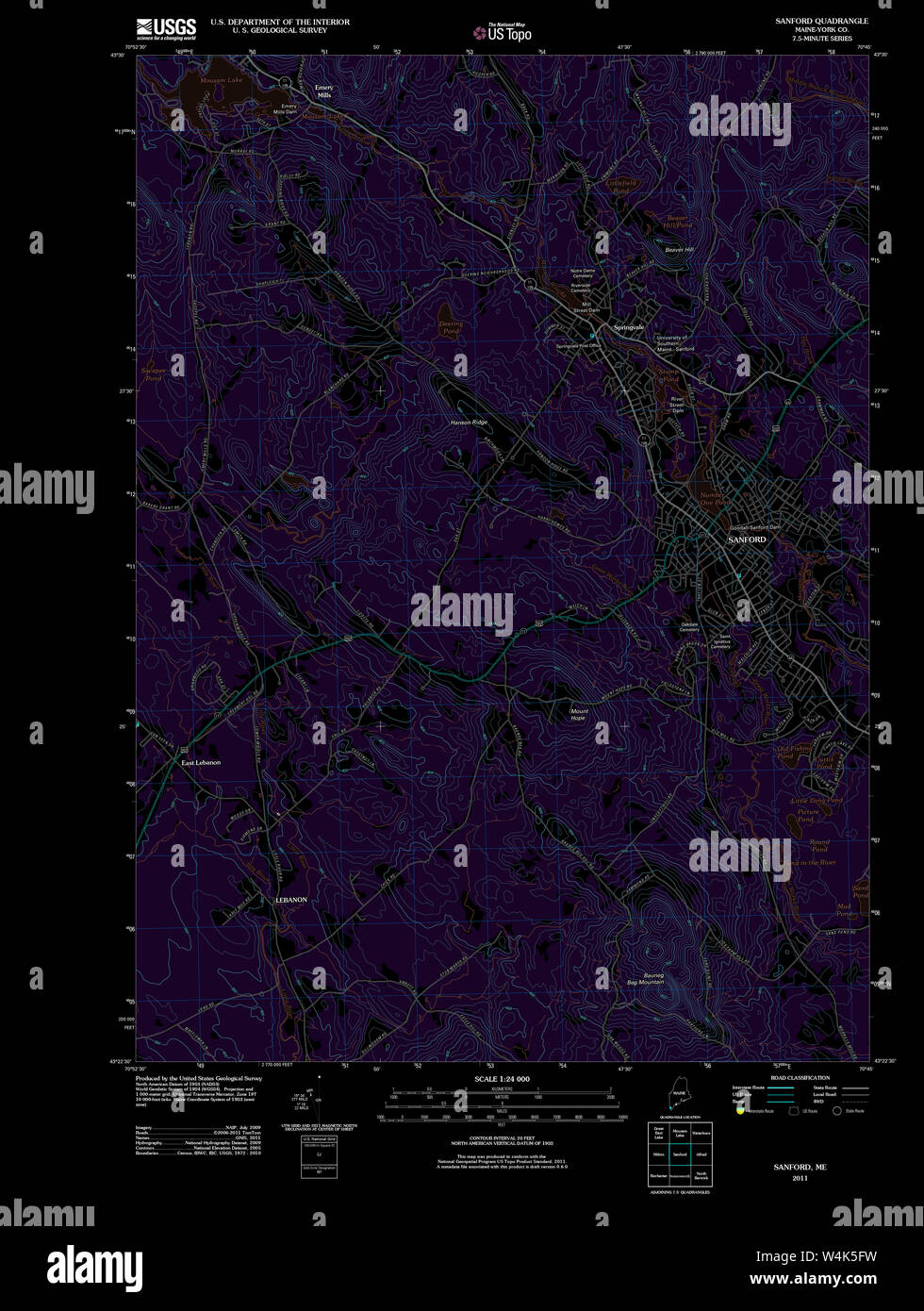Maine USGS Historical Map Sanford 20110830 TM Inversion Restoration