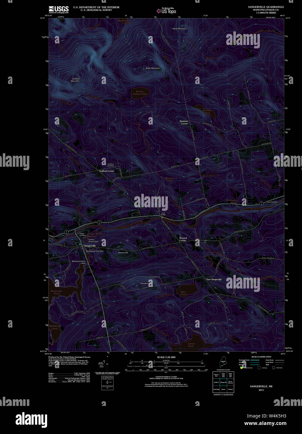 Maine USGS Historical Map Sangerville 20110831 TM Inversion Restoration