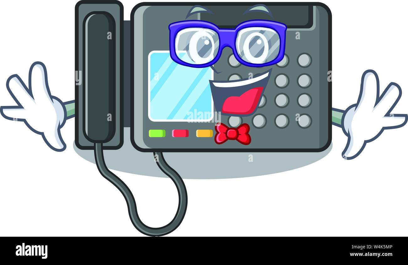 Geek fax machine in the character shape vector illustration Stock ...