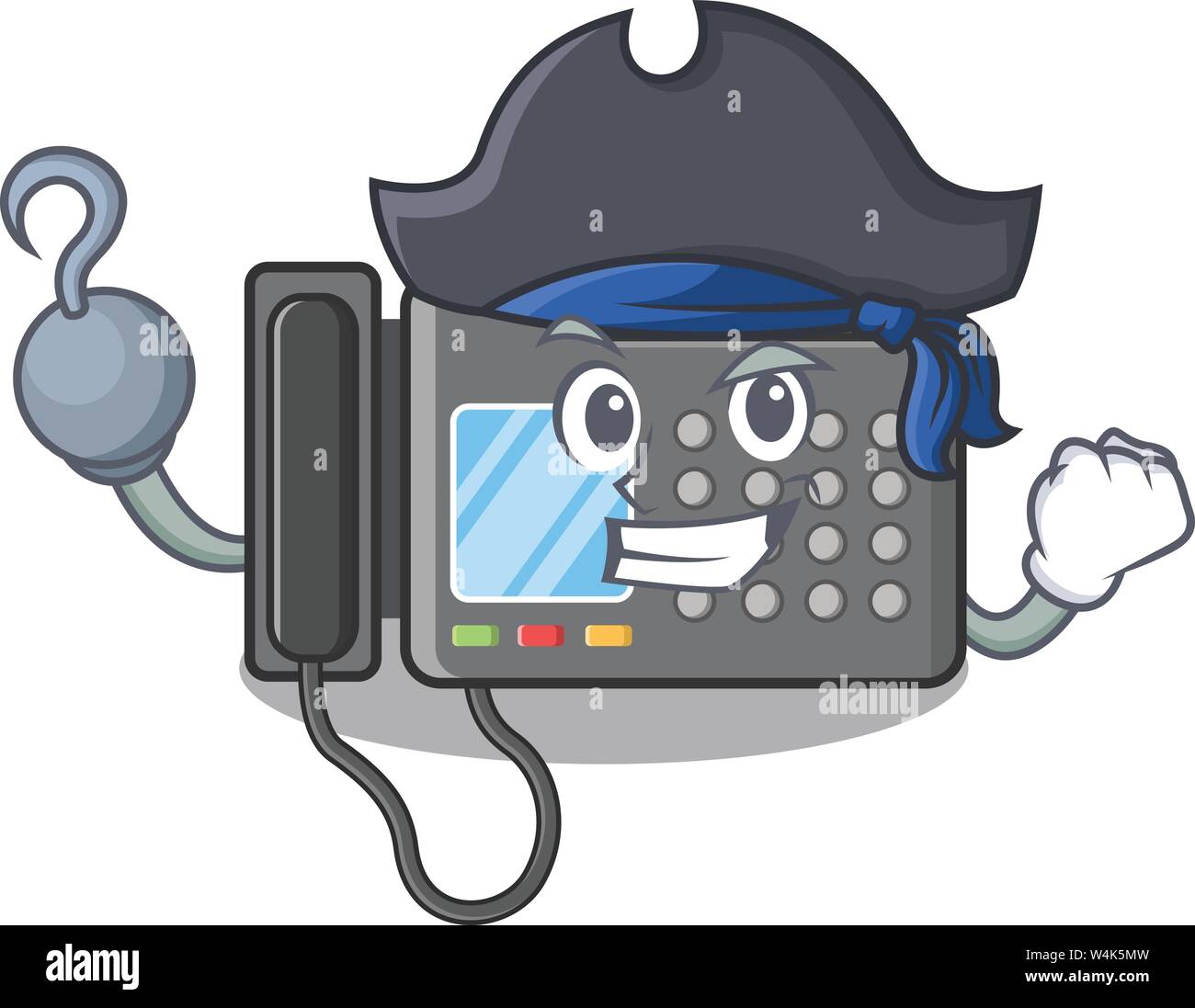 Pirate fax machine isolated in the mascot vector, illustration Stock ...