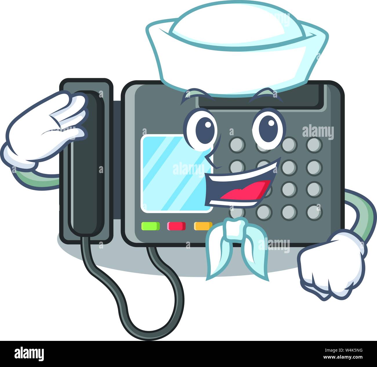 Sailor fax machine isolated in the mascot vector illustration Stock ...