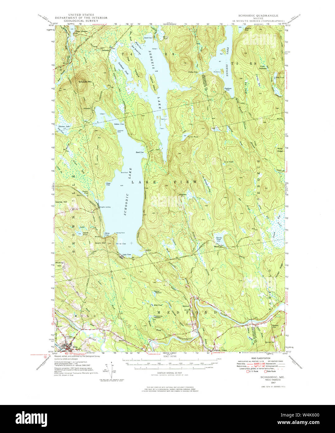 Maine USGS Historical Map Schoodic 460839 1947 62500 Restoration Stock