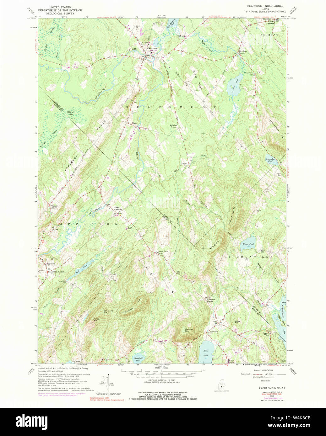 Maine USGS Historical Map Searsmont 102951 1960 24000 Restoration Stock