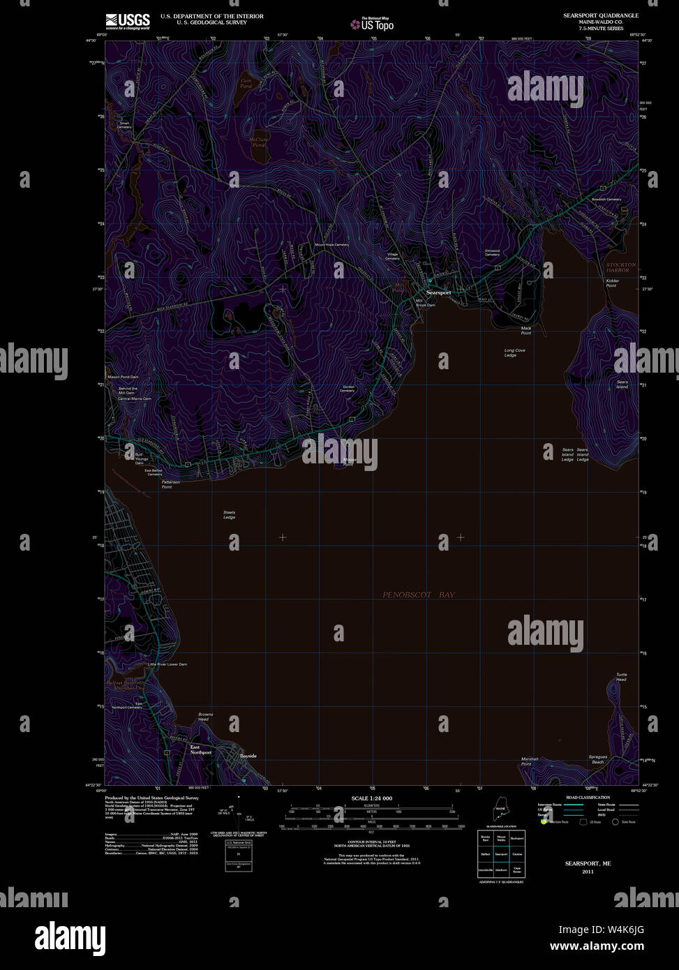 Maine USGS Historical Map Searsport 20110909 TM Inversion Restoration
