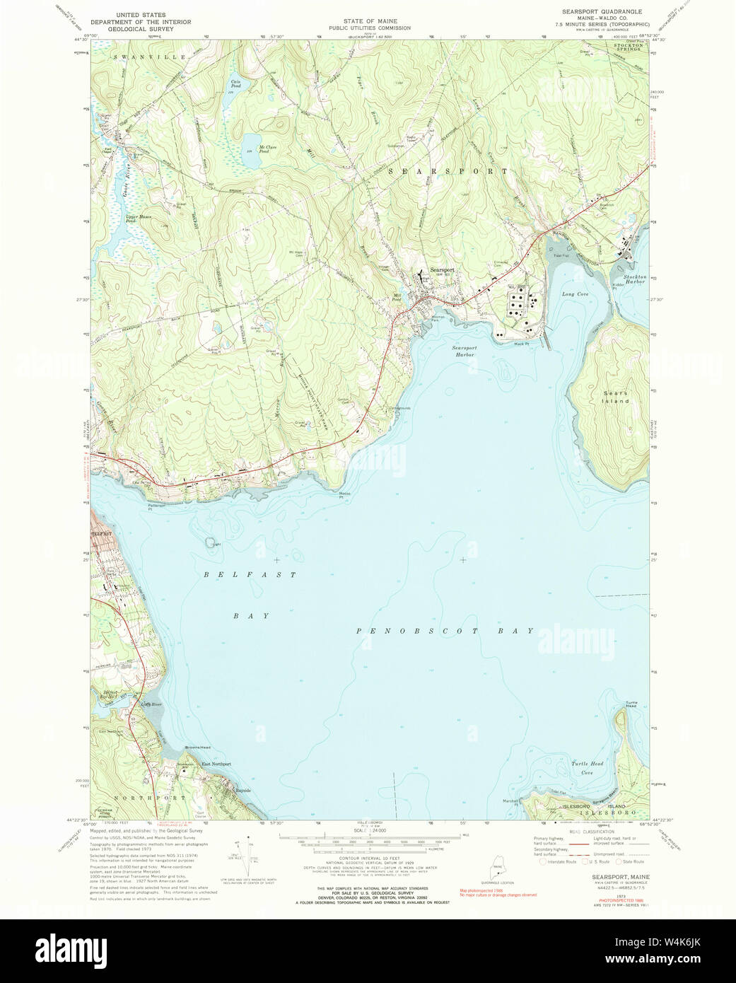 1973 Searsport Maine Map
