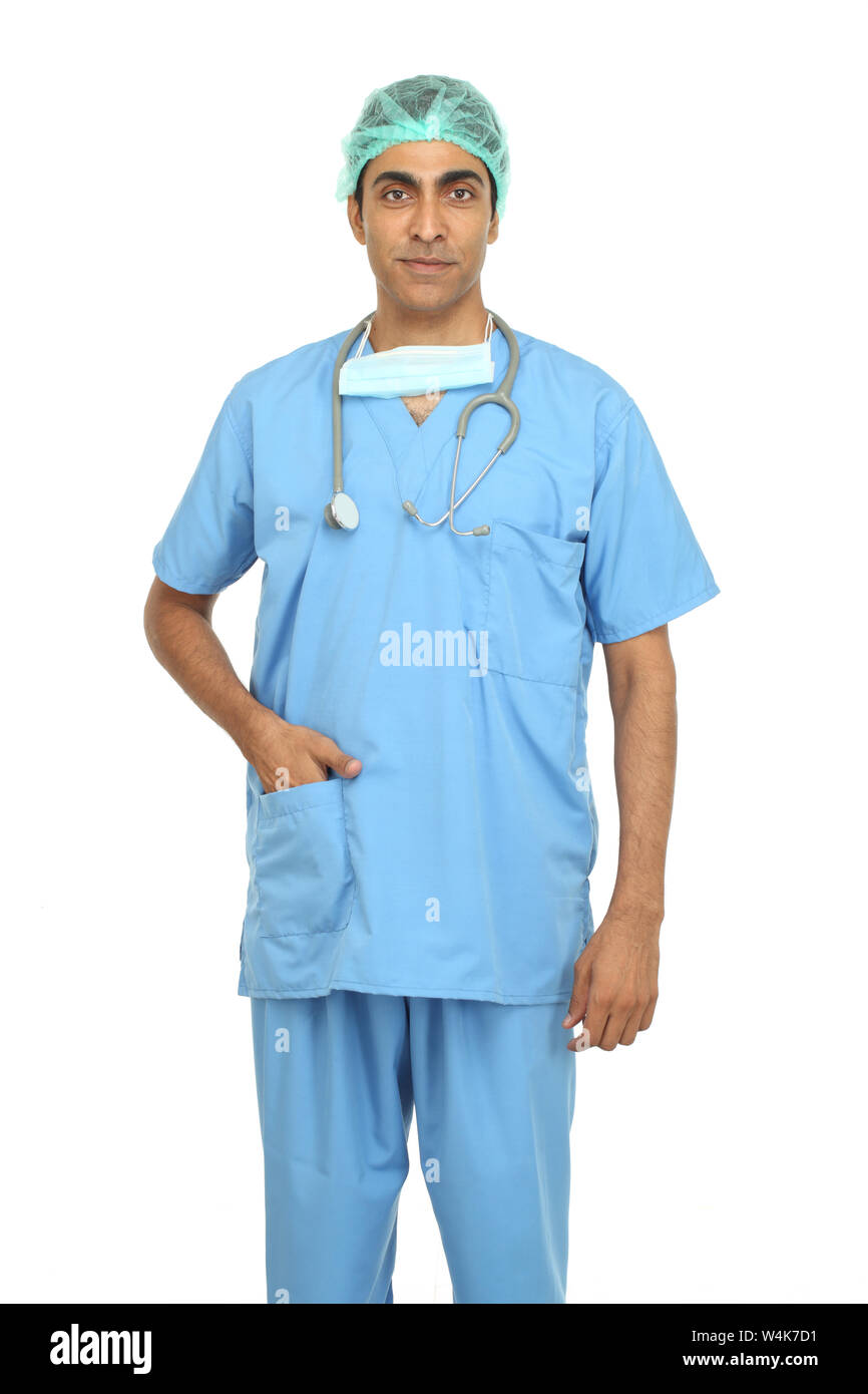 Surgeon standing with his hands in pockets Stock Photo