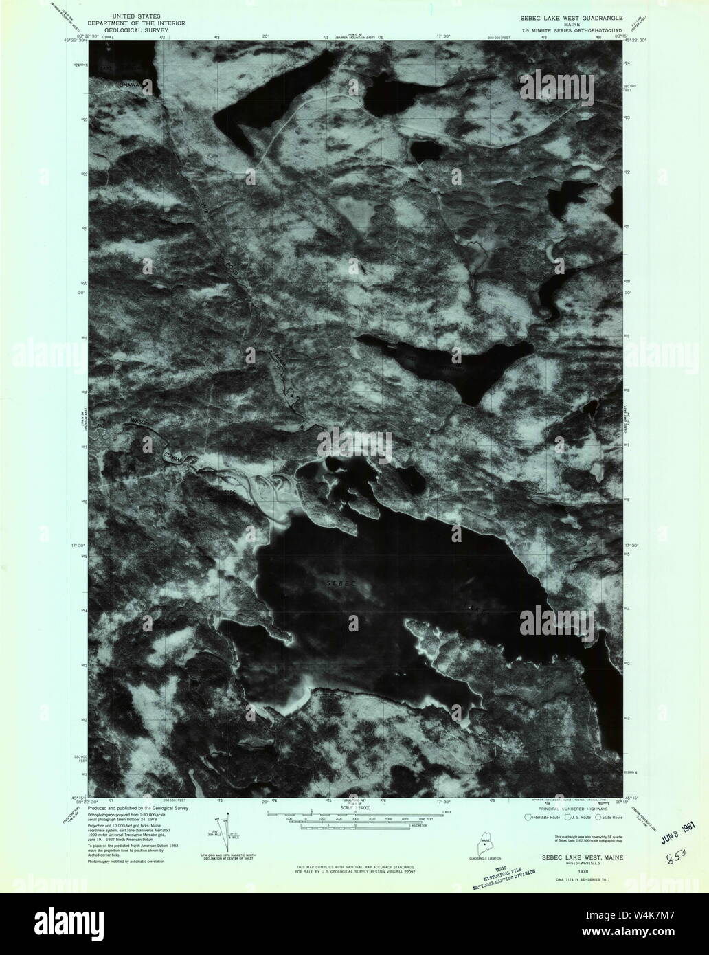 1978 Restoration Map of Sebec Lake West