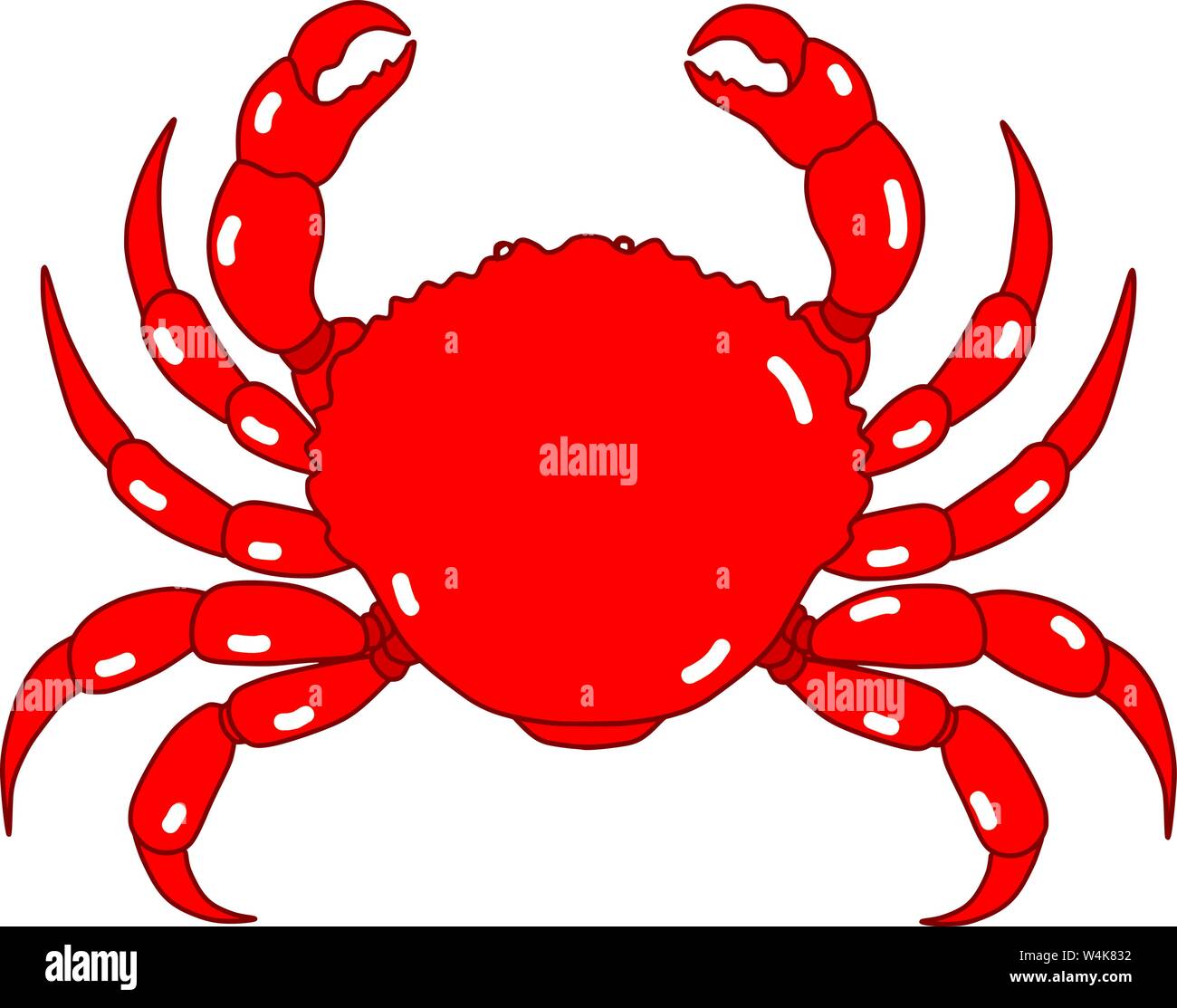 Red Crab Vector Cartoon Animal Illustration Stock Vector Image & Art