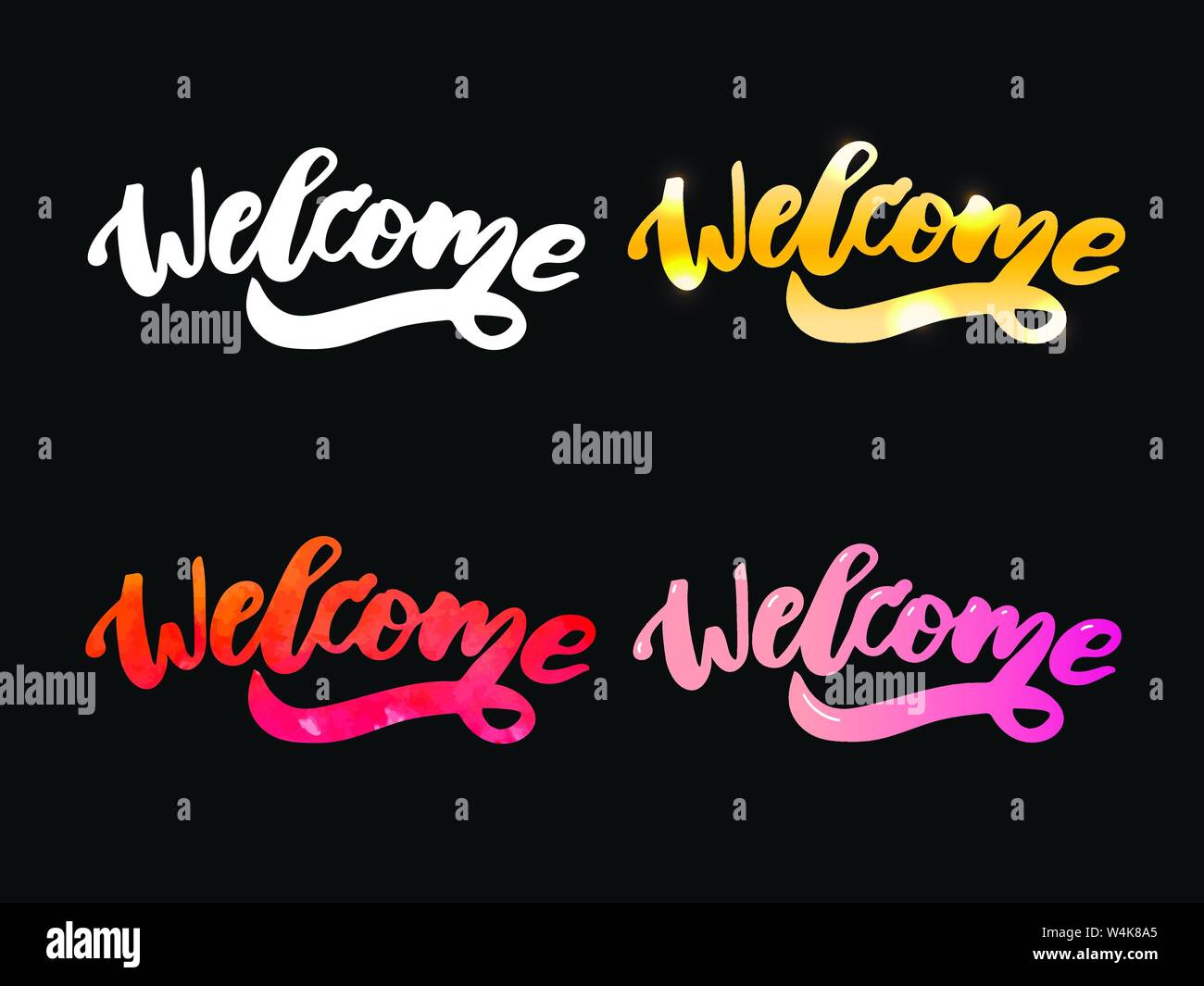 welcome lettering text. Modern calligraphy style illustration Stock ...