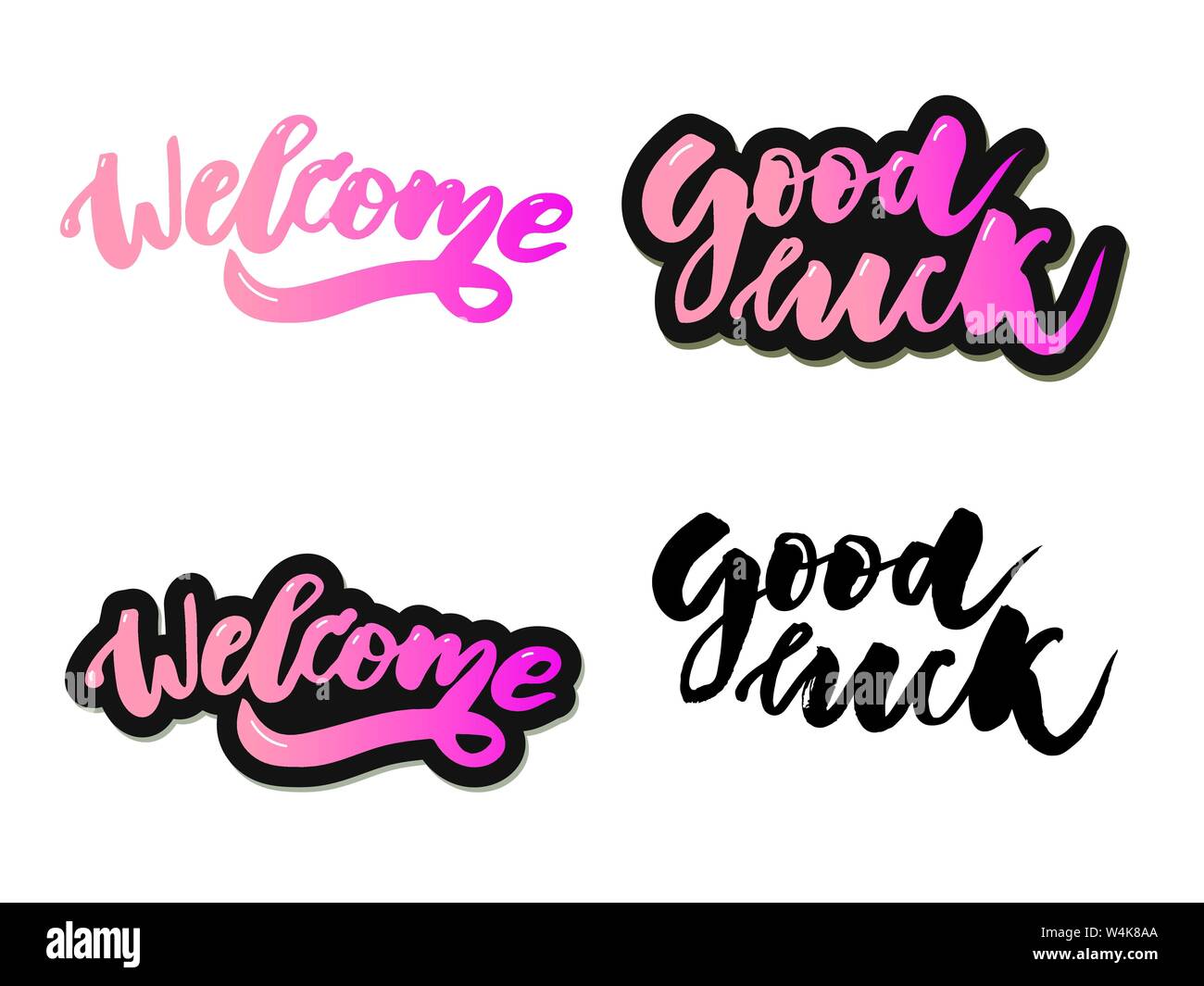 welcome lettering text. Modern calligraphy style illustration Stock ...