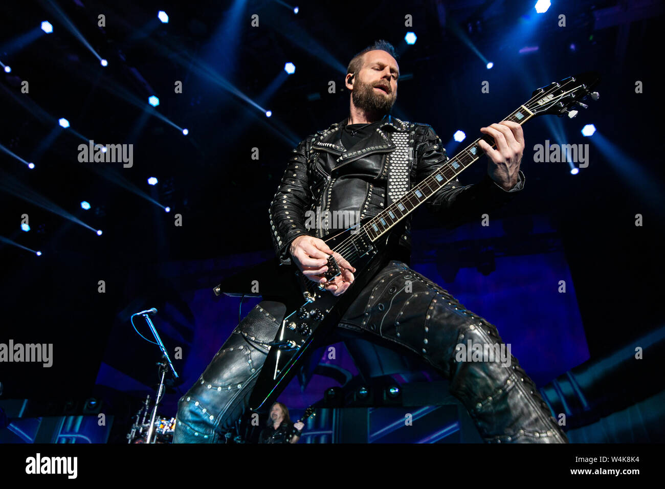 English heavy metal band Judas Priest performing at Abbotsford Centre in Abbotsford, BC on June