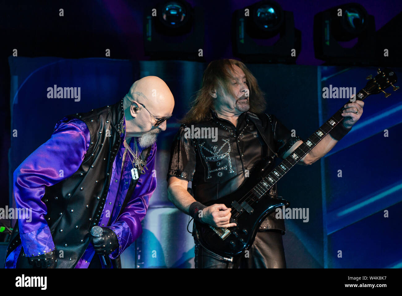 English heavy metal band Judas Priest performing at Abbotsford Centre in Abbotsford, BC on June 17th 2019 Stock Photo